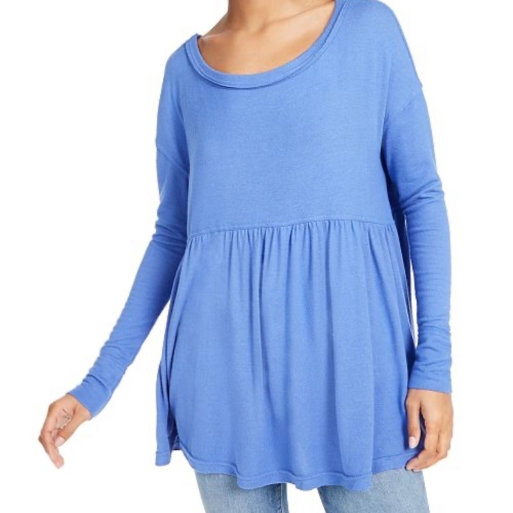 NWT Free people forever your girl top blue xs